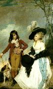 Sir Joshua Reynolds miss gideon and her brother, william oil painting artist
